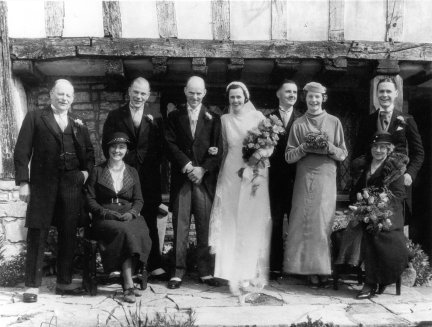 Annie Elizabeth Edwards (seated on right) at her daughter Ena's wedding in 1933